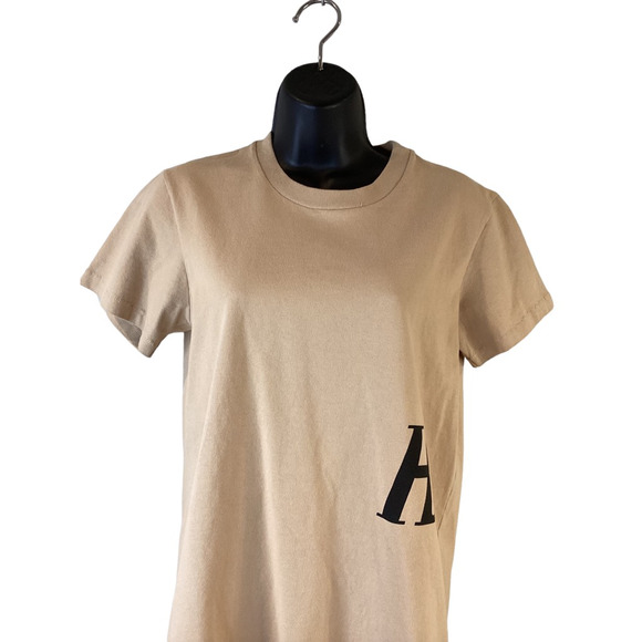 Helmut Lang Unisex T-Shirt Beige Crew Neck Short Sleeve Cotton Womens M Mens XS - Picture 9 of 12